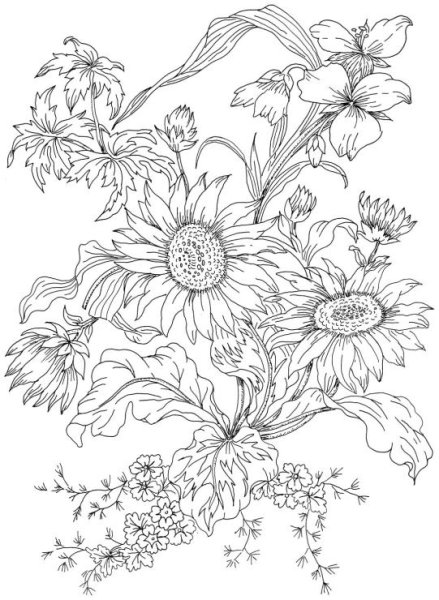 Мандалы цветочные для раскрашивания