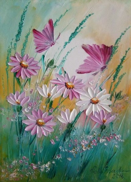 Цветы акрилом