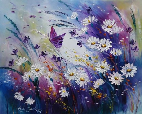 Правополушарная живопись цветы гуашью