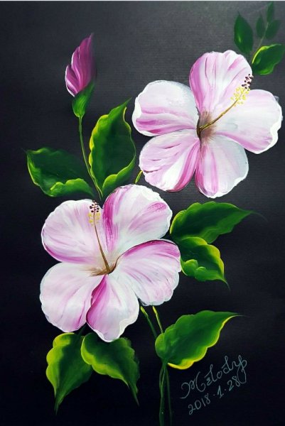 Цветы красками