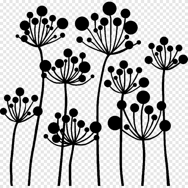 Стилизованный цветок однотонный