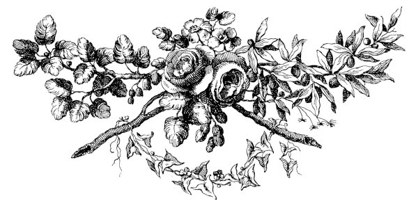 Винтажные цветы черно белые