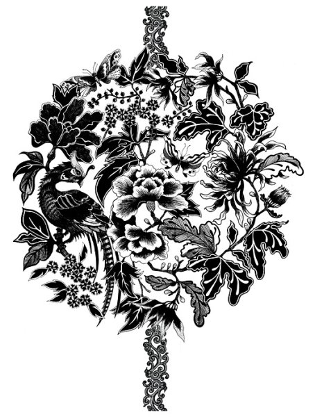 Черно белые цветы для декупажа