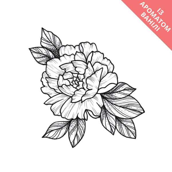 Эскиз тату пионы