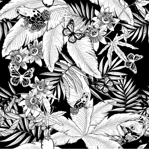 Тропические цветы Графика