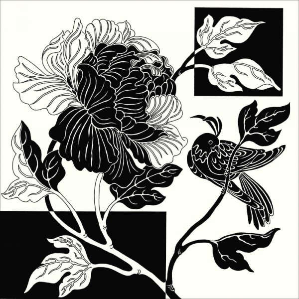 Цветы монохром