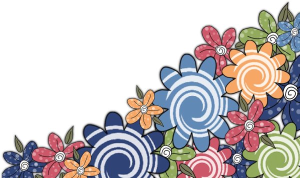 Цветной орнамент на прозрачном фоне