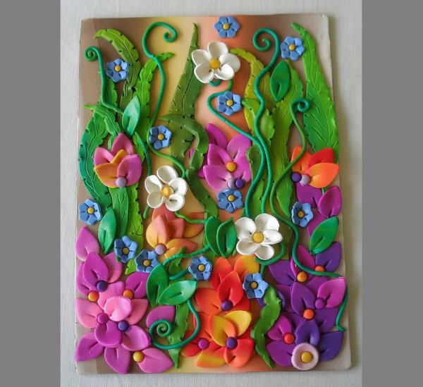 Цветы из пластилина