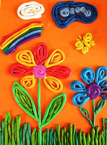 Пластилинография цветы для мамы