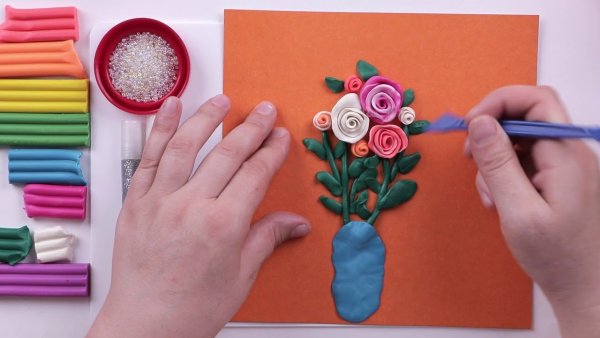 Пластилин лепи пластинография