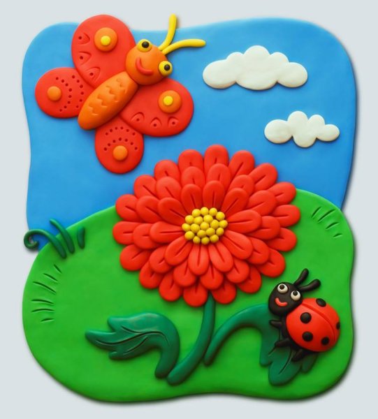 Цветы из пластилина для детей