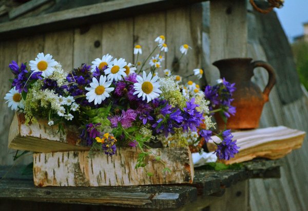 Цветы в деревенском стиле