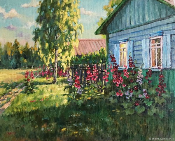 Живопись палисадник деревня живопись