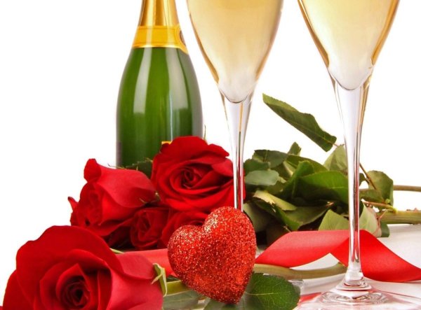 Торт букет и шампанское