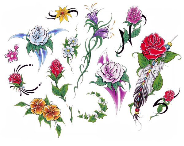 Тату цветы