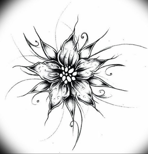 Нарисовать цветы тату