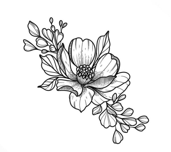 Эскизы тату цветы