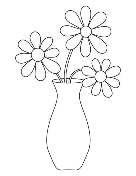Раскраска вазы с цветами