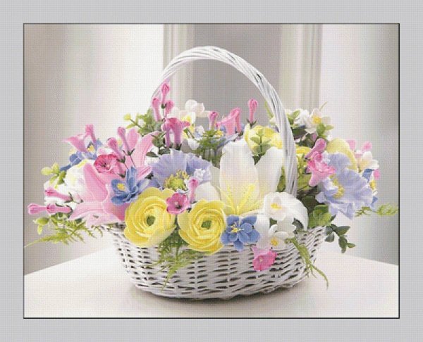 Яркая корзина с цветами