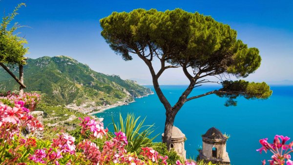 Италия побережье Амальфи цветы