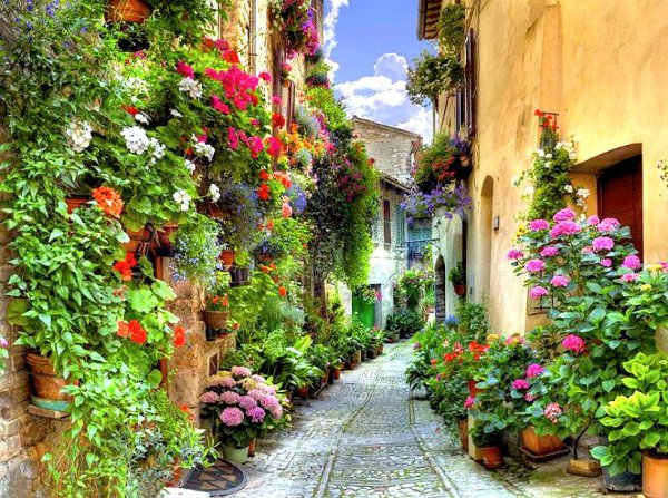 Цветочные улочки Спелло Италия