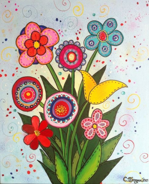 Декоративное рисование цветы