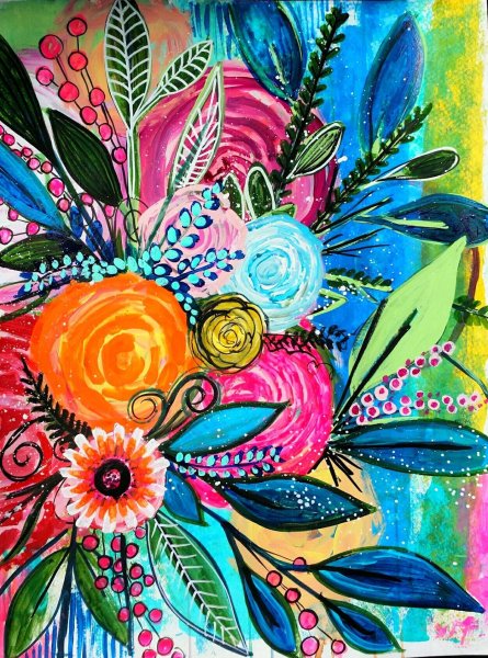 Декоративная живопись цветы