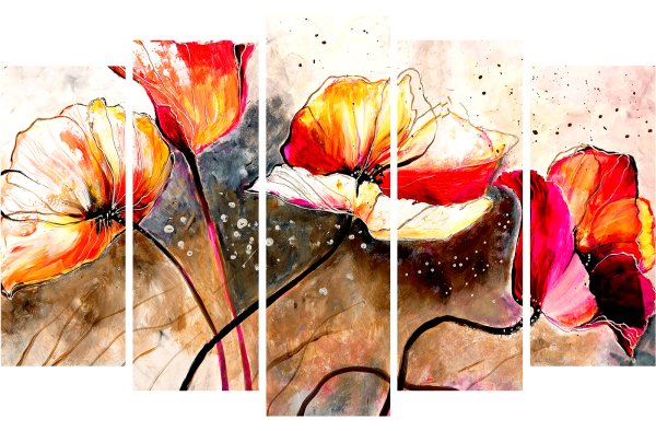 Модульная картина цветы
