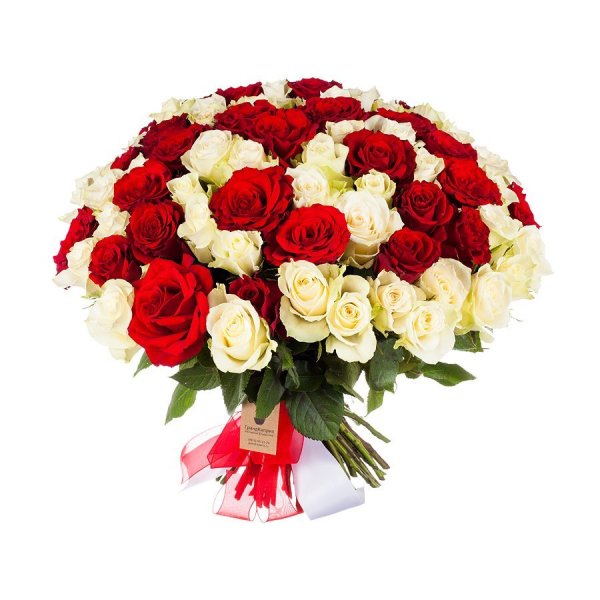 Букет алых роз