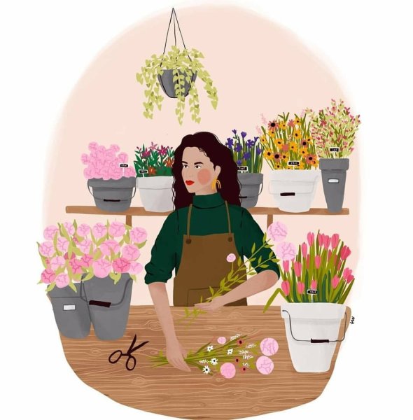 Флорист рисунок