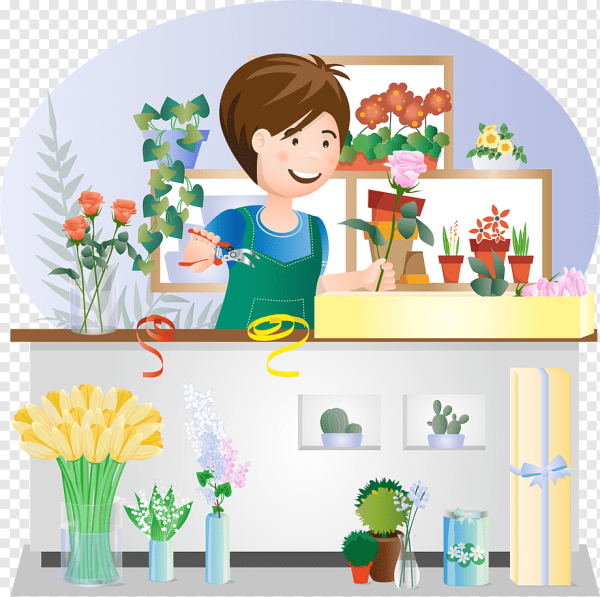 Флорист нарисованный