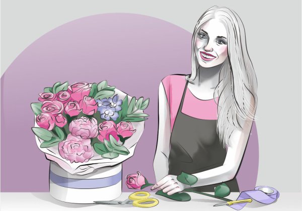 Флорист иллюстрация