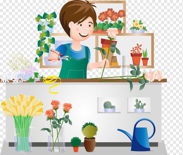 Флорист нарисованный
