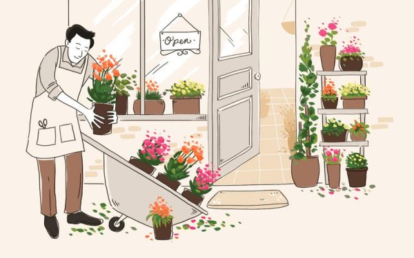 Флорист мультяшный