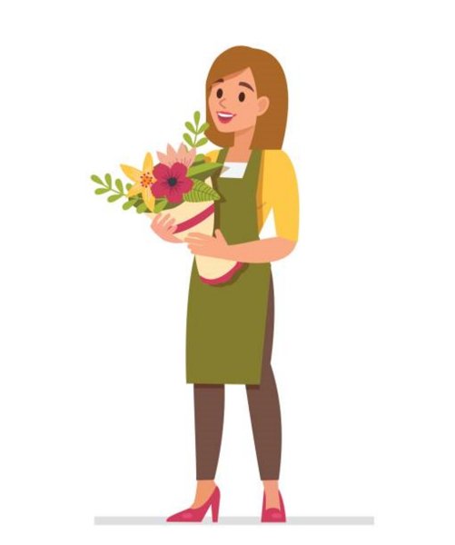 Флорист нарисованный