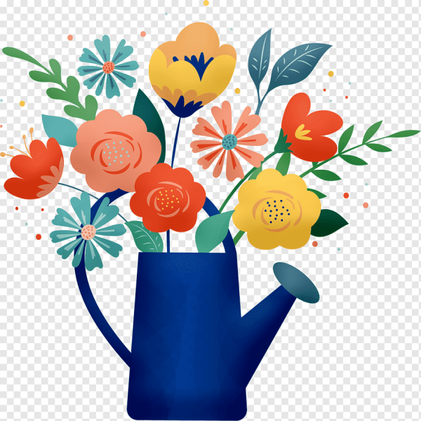 Поделка лейка и цветы