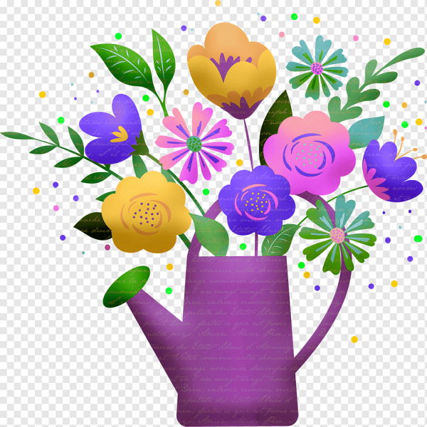 Поделка лейка и цветы