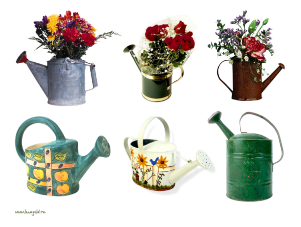 Лейка с цветами