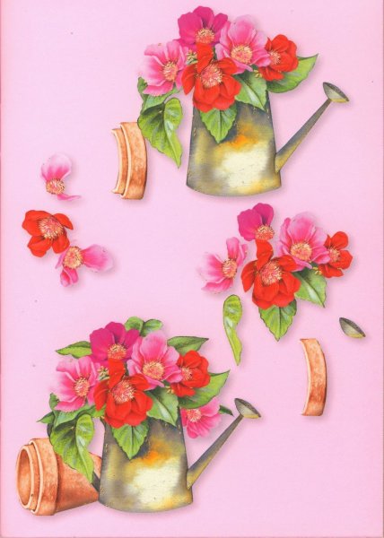 Цветы в лейке рисунок