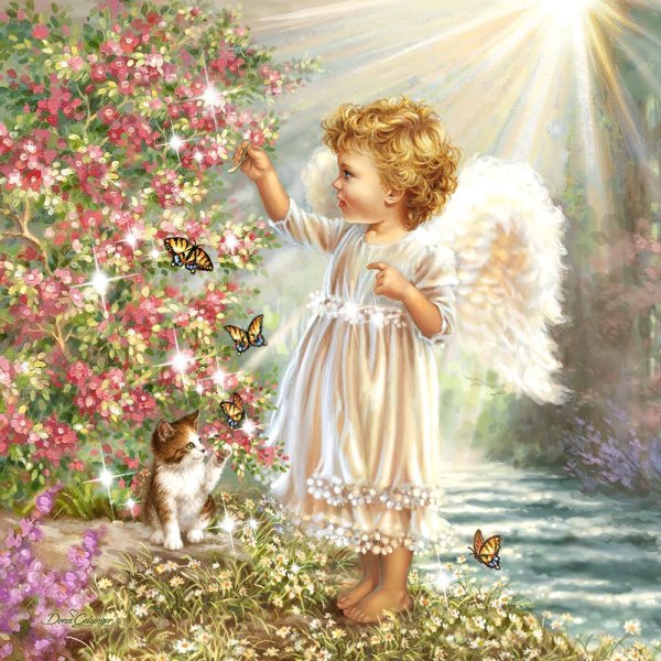 Ангелочки в цветах