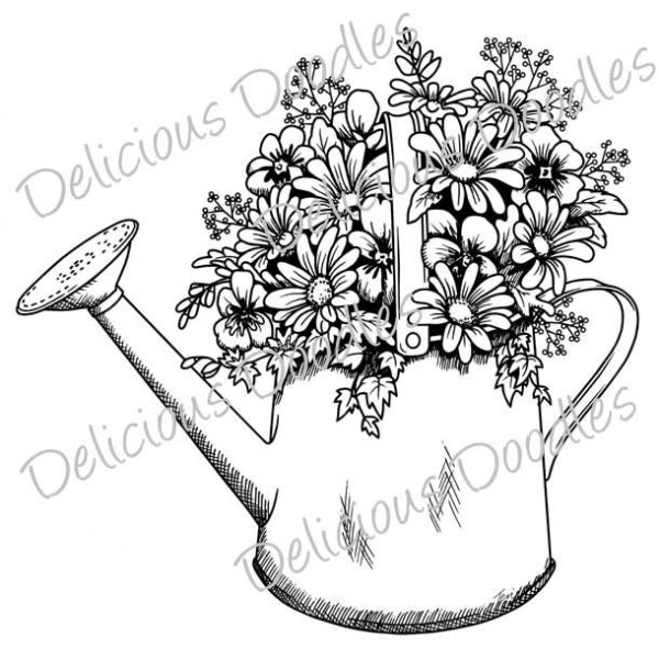 Вытынанка лейка с цветами