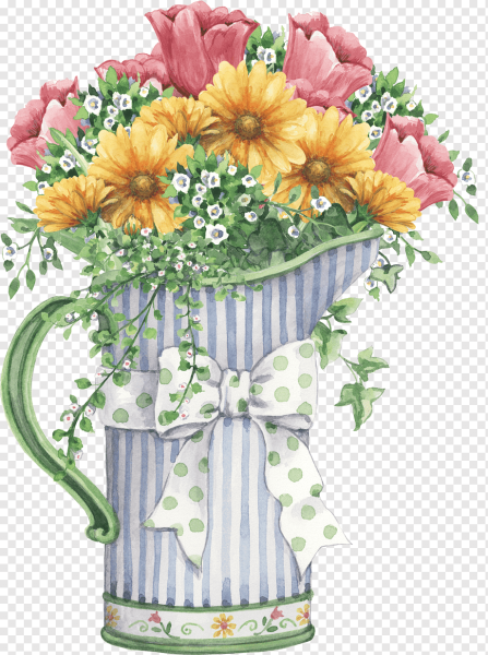 Цветы в лейке