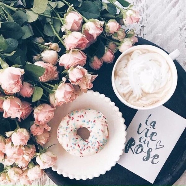 Кофе и цветы