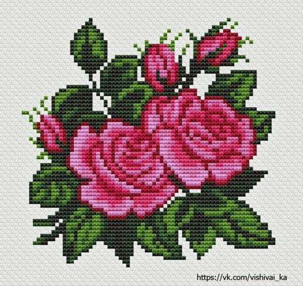 Вышивка крестом цветы