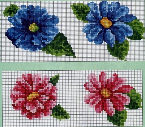 Вышивка крестом цветы