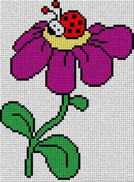 Вышивка цветов крестиком для детей