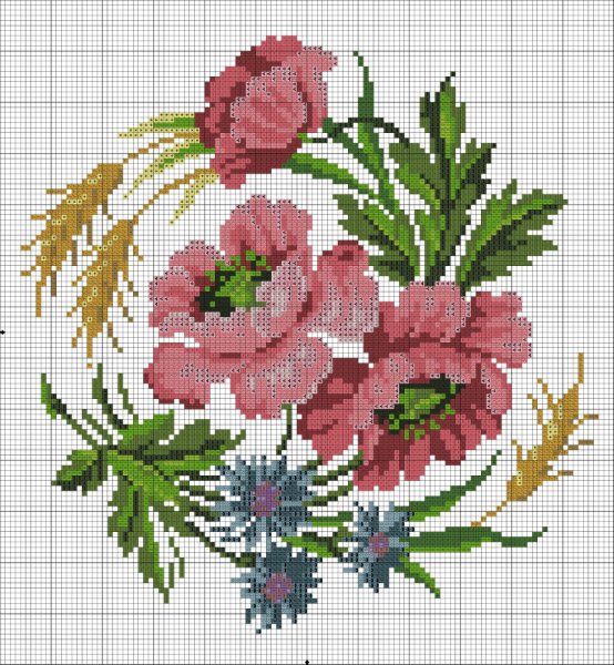 Вышивка с цветами