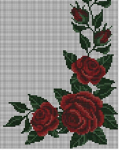 Роза крестиком