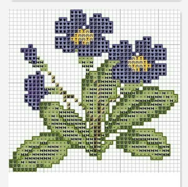 Вышивка крестом для начинающих цветы