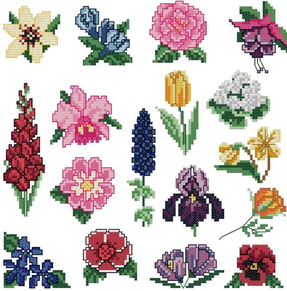 Вышивка цветок